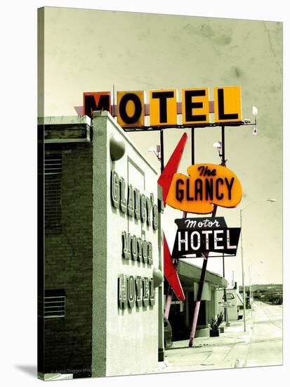 Street Sign for Hotel and Motel in America-Salvatore Elia-Stretched Canvas