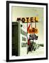 Street Sign for Hotel and Motel in America-Salvatore Elia-Framed Photographic Print