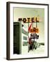 Street Sign for Hotel and Motel in America-Salvatore Elia-Framed Photographic Print