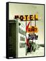 Street Sign for Hotel and Motel in America-Salvatore Elia-Framed Stretched Canvas