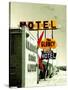 Street Sign for Hotel and Motel in America-Salvatore Elia-Stretched Canvas