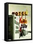 Street Sign for Hotel and Motel in America-Salvatore Elia-Framed Stretched Canvas