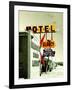 Street Sign for Hotel and Motel in America-Salvatore Elia-Framed Photographic Print