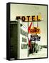 Street Sign for Hotel and Motel in America-Salvatore Elia-Framed Stretched Canvas