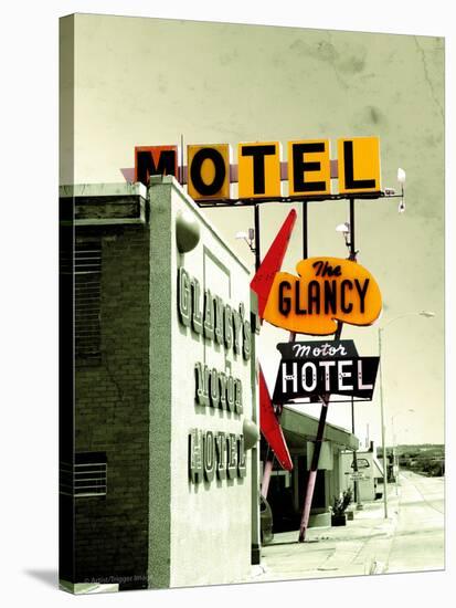 Street Sign for Hotel and Motel in America-Salvatore Elia-Stretched Canvas