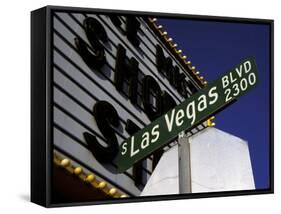 Street Sign for Las Vegas Boulevard, Las Vegas, Nevada-Corey Wise-Framed Stretched Canvas