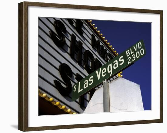 Street Sign for Las Vegas Boulevard, Las Vegas, Nevada-Corey Wise-Framed Photographic Print