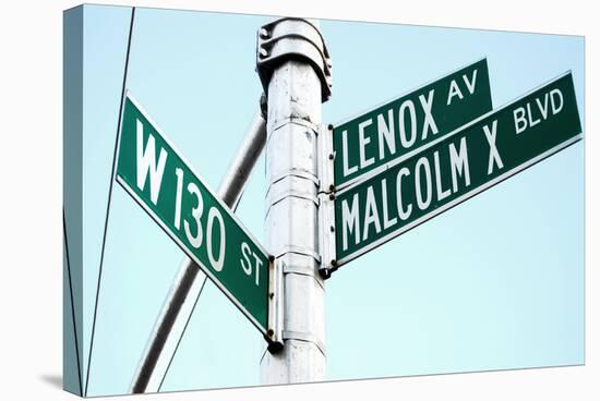 Street Sign in Harlem, New York City-Sabine Jacobs-Stretched Canvas