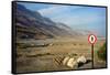 Street Sign on the Shore of the Dead Sea, Israel-null-Framed Stretched Canvas