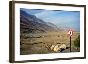 Street Sign on the Shore of the Dead Sea, Israel-null-Framed Photo