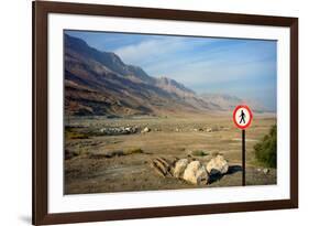 Street Sign on the Shore of the Dead Sea, Israel-null-Framed Photo