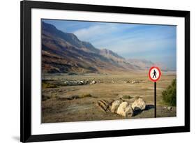 Street Sign on the Shore of the Dead Sea, Israel-null-Framed Photo