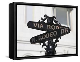 Street Sign, Rodeo Drive, Beverly Hills, Los Angeles, California, Usa-Wendy Connett-Framed Stretched Canvas
