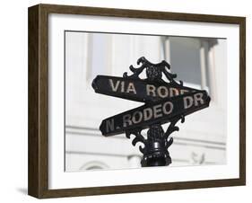 Street Sign, Rodeo Drive, Beverly Hills, Los Angeles, California, Usa-Wendy Connett-Framed Photographic Print