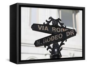 Street Sign, Rodeo Drive, Beverly Hills, Los Angeles, California, Usa-Wendy Connett-Framed Stretched Canvas