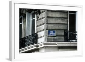 Street Sign, Rue Ampere, Paris, France-null-Framed Photographic Print