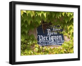 Street Sign Rue Dom Perignon, Inventor of Champagne Method, Vallee De La Marne, Ardennes, France-Per Karlsson-Framed Premium Photographic Print