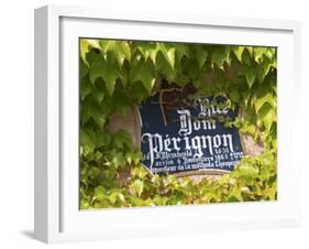 Street Sign Rue Dom Perignon, Inventor of Champagne Method, Vallee De La Marne, Ardennes, France-Per Karlsson-Framed Photographic Print