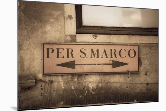 Street Sign, Venice, UNESCO World Heritage Site, Veneto, Italy, Europe-Amanda Hall-Mounted Photographic Print