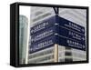 Street Signs in Pudong, Shanghai, China, Asia-Amanda Hall-Framed Stretched Canvas