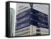 Street Signs in Pudong, Shanghai, China, Asia-Amanda Hall-Framed Stretched Canvas