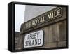 Street Signs, Royal Mile, Old Town, Edinburgh, Lothian, Scotland, Uk-Amanda Hall-Framed Stretched Canvas