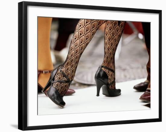 Street Tango Dancers' Legs in San Telmo, Buenos Aires, Argentina-Michael Taylor-Framed Photographic Print