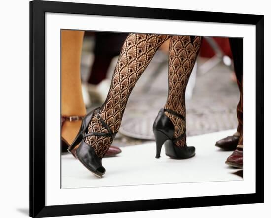 Street Tango Dancers' Legs in San Telmo, Buenos Aires, Argentina-Michael Taylor-Framed Photographic Print