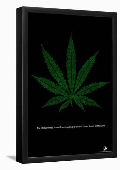 Street Terms For Marijuana Text Poster-null-Framed Poster