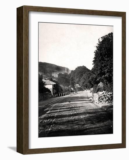 Street Through a Valley in Hastings, Sussex, Early 20th Century-null-Framed Giclee Print