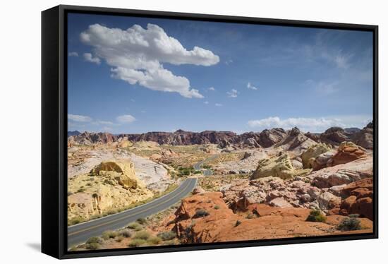 Street Through the Valley of Fire State Park, Nevada-Marco Isler-Framed Stretched Canvas