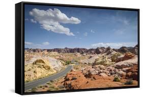 Street Through the Valley of Fire State Park, Nevada-Marco Isler-Framed Stretched Canvas