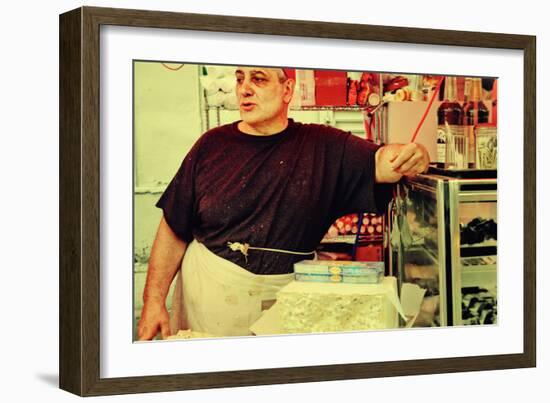 Street Vendor at a Market in Little Italy, New York City-Sabine Jacobs-Framed Photographic Print