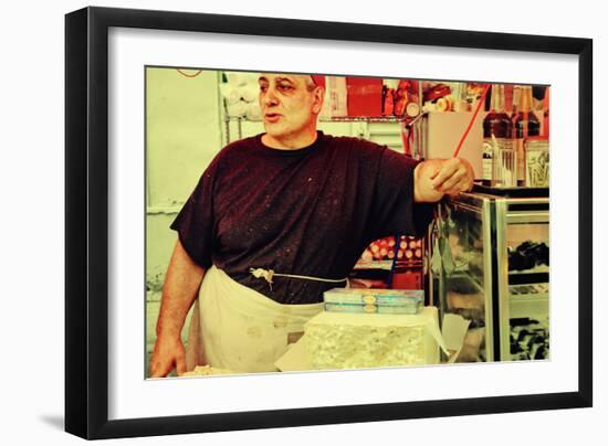 Street Vendor at a Market in Little Italy, New York City-Sabine Jacobs-Framed Photographic Print