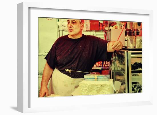 Street Vendor at a Market in Little Italy, New York City-Sabine Jacobs-Framed Photographic Print