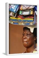 Street vendor selling African cloths, Lome, Togo-Godong-Framed Photographic Print