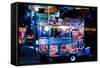 Street Vendor Selling Hot Dogs on Times Square at Night, Manhatt-Sabine Jacobs-Framed Stretched Canvas
