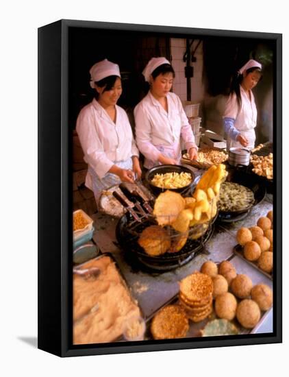 Street Vendors Cooking, Kunming, China-Bill Bachmann-Framed Stretched Canvas