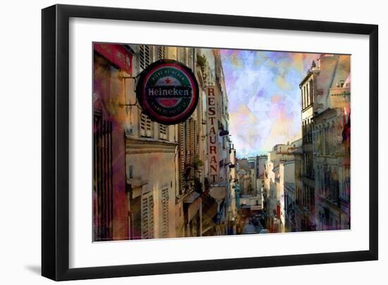 Street View at Montmartre, Paris, France-Nicolas Hugo-Framed Giclee Print