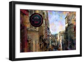 Street View at Montmartre, Paris, France-Nicolas Hugo-Framed Giclee Print