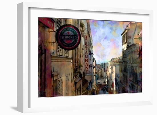 Street View at Montmartre, Paris, France-Nicolas Hugo-Framed Giclee Print