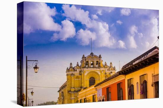 Street View in Antigua, Guatemala, Central America-Laura Grier-Stretched Canvas