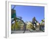 Street View of Bicycles on Pebble Road, Amsterdam, Netherlands-Keren Su-Framed Photographic Print