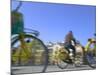 Street View of Bicycles on Pebble Road, Amsterdam, Netherlands-Keren Su-Mounted Photographic Print