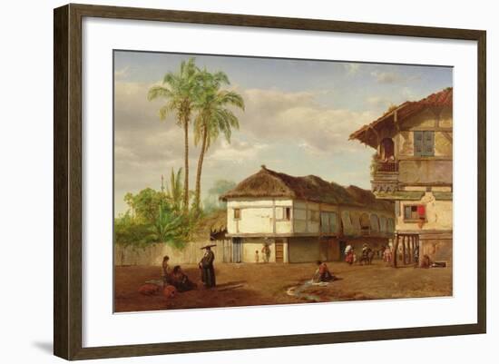 Street View of Guayaquil, Ecuador, 1859-Louis Remy Mignot-Framed Giclee Print