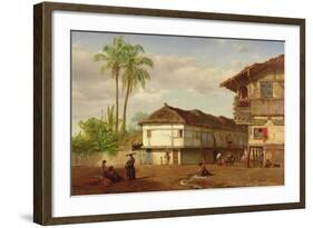 Street View of Guayaquil, Ecuador, 1859-Louis Remy Mignot-Framed Giclee Print