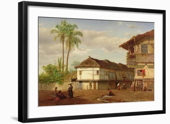 Street View of Guayaquil, Ecuador, 1859-Louis Remy Mignot-Framed Giclee Print