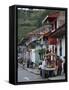 Street View of the Colonial Town of Salento, Colombia, South America-Ethel Davies-Framed Stretched Canvas