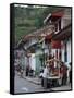 Street View of the Colonial Town of Salento, Colombia, South America-Ethel Davies-Framed Stretched Canvas