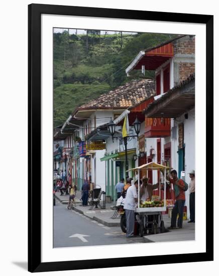 Street View of the Colonial Town of Salento, Colombia, South America-Ethel Davies-Framed Photographic Print